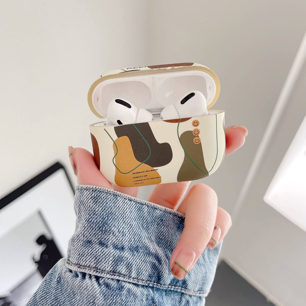 Vỏ Bảo Vệ Hộp Sạc Tai Nghe AirPods3 AirPods3 Họa Tiết Rằn Ri Mặt Cười Màu Nhám Dễ Thương 2021