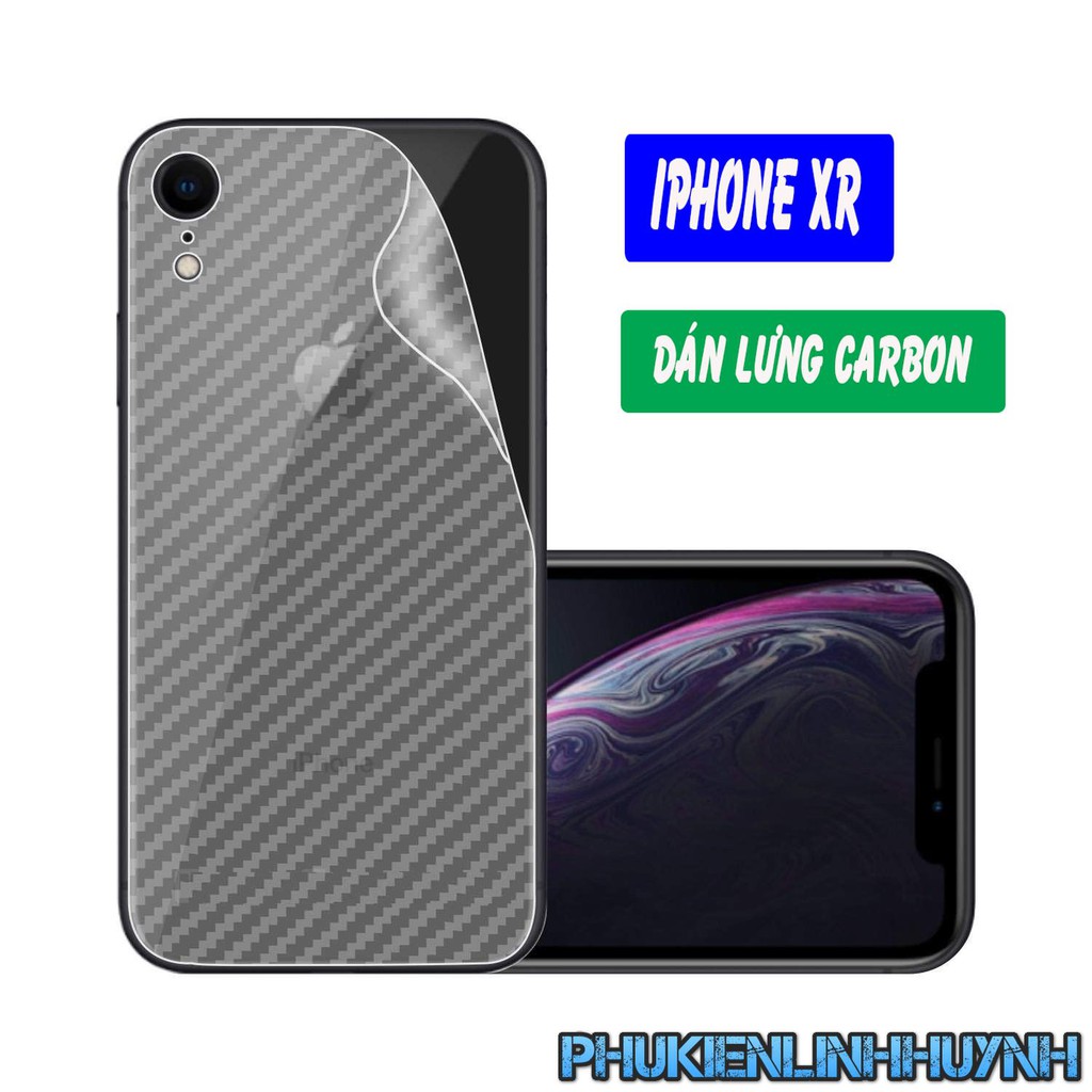 iPhone XR_Dán Film Carbon mặt lưng chống trầy, không bám vân tay