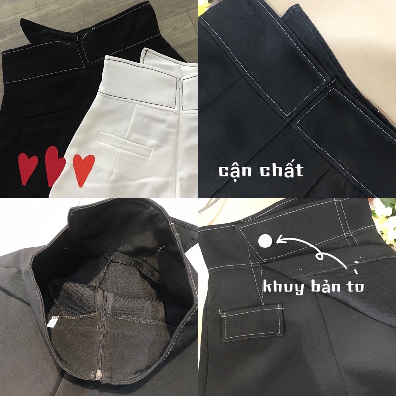 Quần giả váy nữ quần sooc cạp lệch vạt chéo short eo cạp cao trần chỉ nổi banmoon V005 | BigBuy360 - bigbuy360.vn