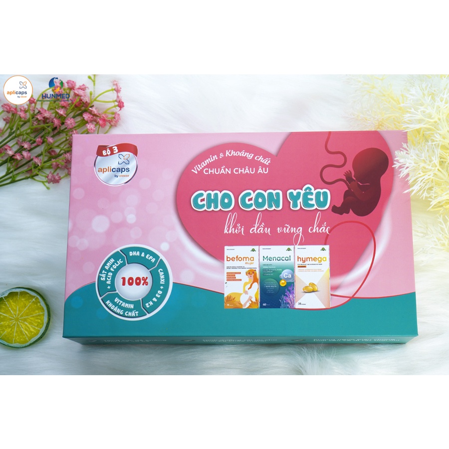 Hộp bộ ba Vitamin và khoáng chất thai kỳ APLICAPS [BEFOMA + MENACAL + HYMEGA]