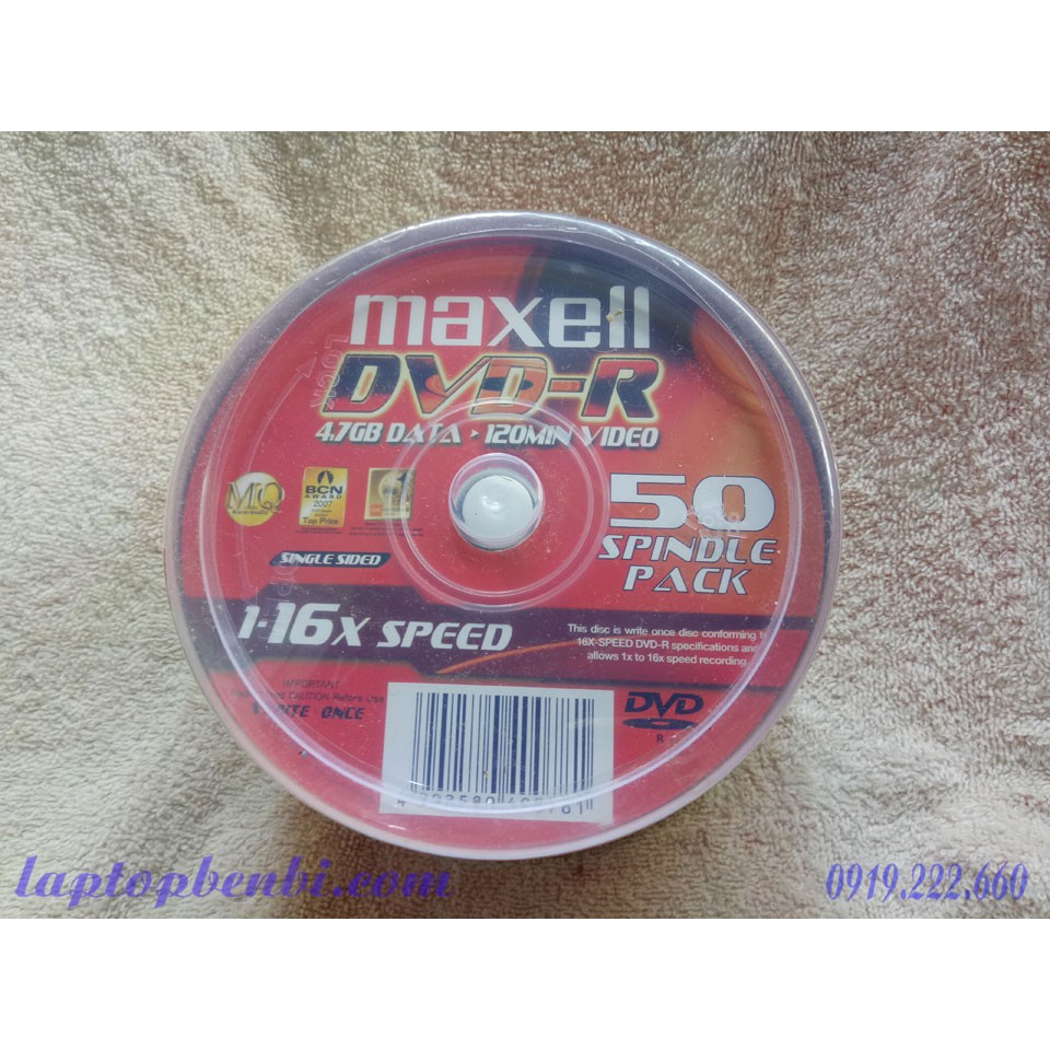 [Mã SKAMLTSM9 giảm 10% đơn 99K] Đĩa DVD trắng Maxell, 1 hộp 50 đĩa