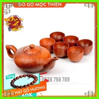 Bộ Ấm Chén pha Trà Gỗ Hương Nguyên Khối ( GIÁ RẺ)