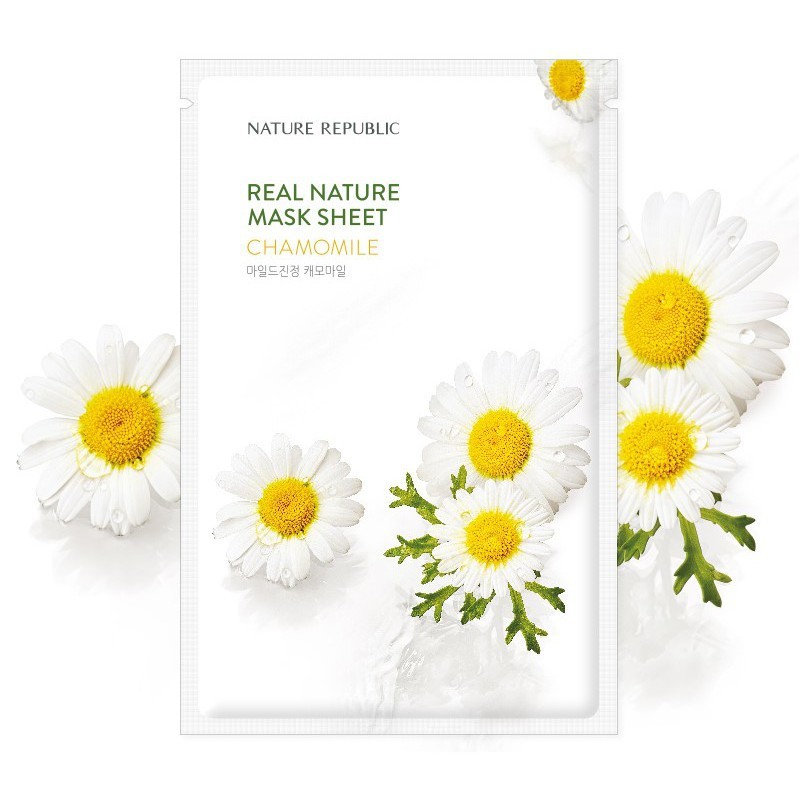 Combo 10 Mặt Nạ Giấy Làm Dịu, Giảm Kích Ứng Da Nature Republic Real Nature Mask Sheet 23mlx10 - Chamomile