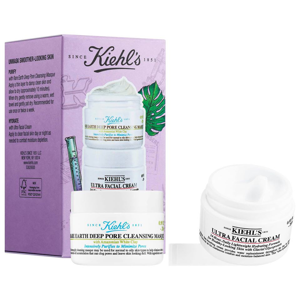 Set mặt nạ đất sét và kem dưỡng Ultra cream Kiehls 28ml