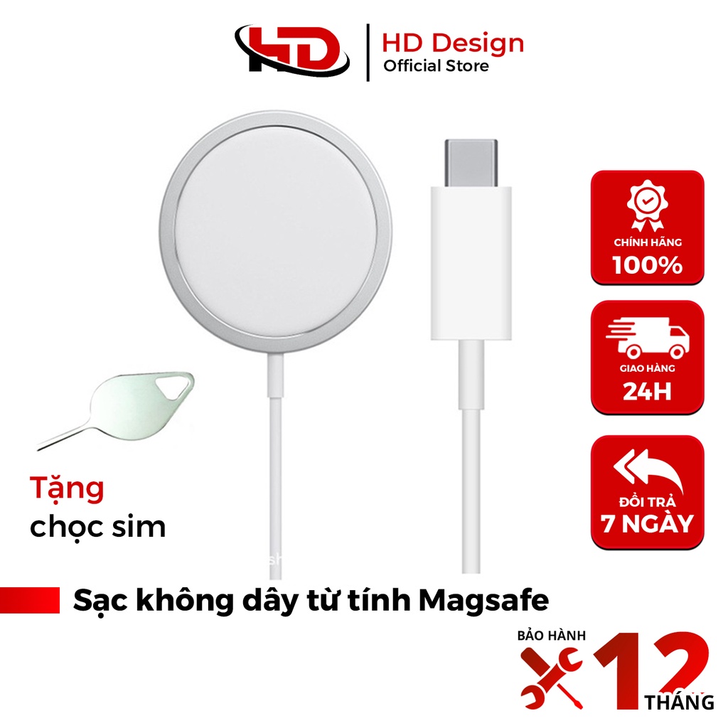 Sạc ko dây Từ Tính HD DESIGN sạc ko dây táo Cho IP- Hỗ Trợ Sạc Nhanh