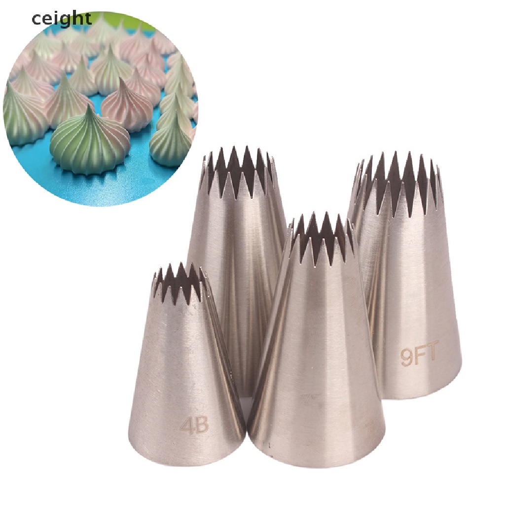 Set 4 đuôi bắt bông kem trang trí bánh bằng thép không gỉ