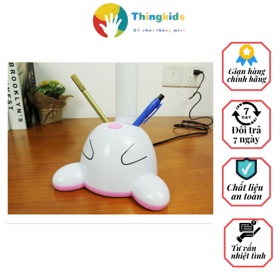 Đèn học để bàn cho bé hình thỏ có hộp đựng bút tiện lợi - Thingkids