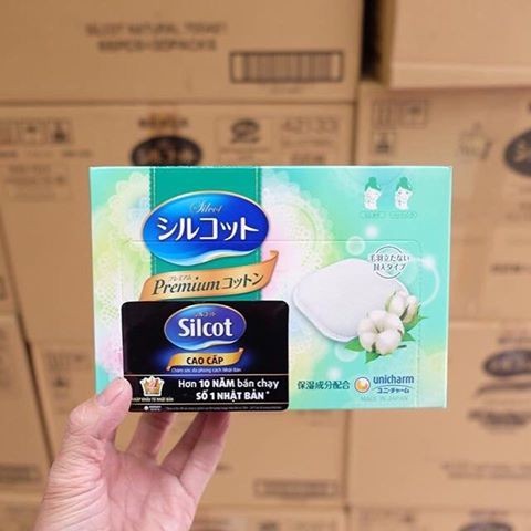 Bông tẩy trang silcot xanh lá - 66 miếng