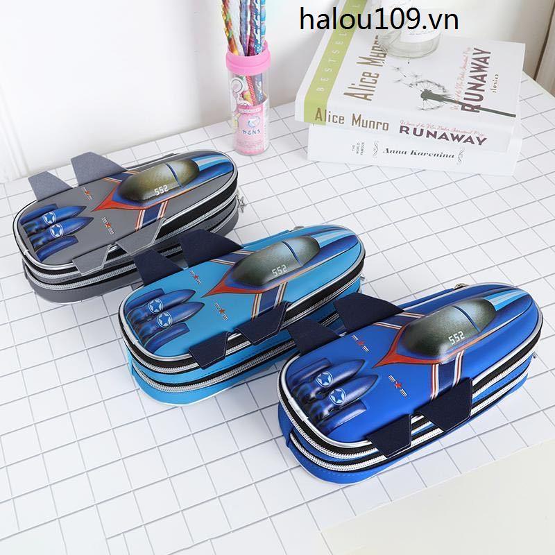Hộp Bút Hai Ngăn Sức Chứa Lớn Hình Máy Bay Cho Học Sinh Tiểu Học