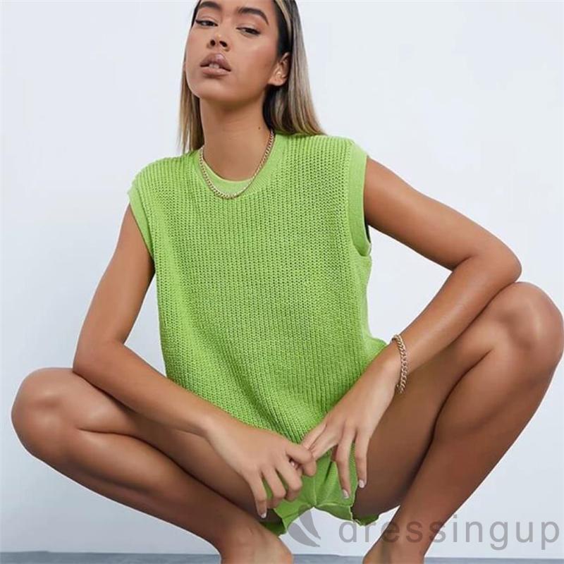 Set Đồ 2 Món Gồm Áo Dệt Kim Cổ Tròn Dáng Rộng Màu Sắc Đơn Giản + Quần Short Nhiều Màu Cho Nữ