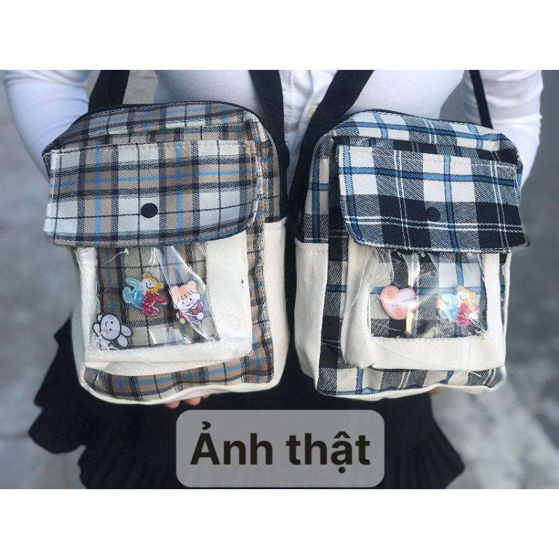 TÚI ĐEO CHÉO CARO PHỐI TÚI TRONG