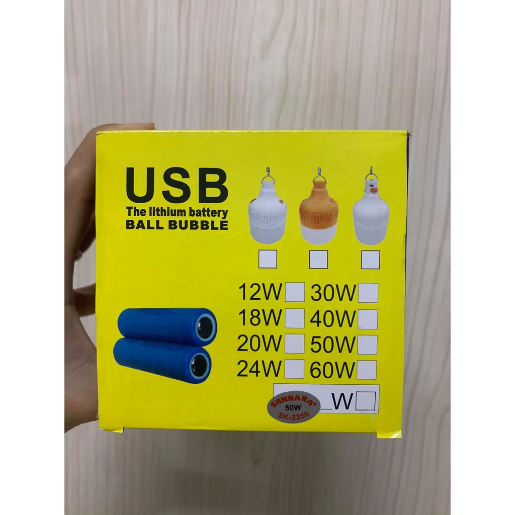 Bóng đèn Led sạc tích điện 50W/70W/80W thích hợp Du lịch-Dã Ngoại- Bán Quán_ Mos Shop