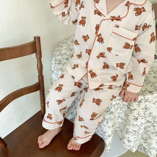 Tiệm Cô Đậu - Pyjama chấm bi & Gấu cho bé trai & bé gái phong cách Hàn Quốc
