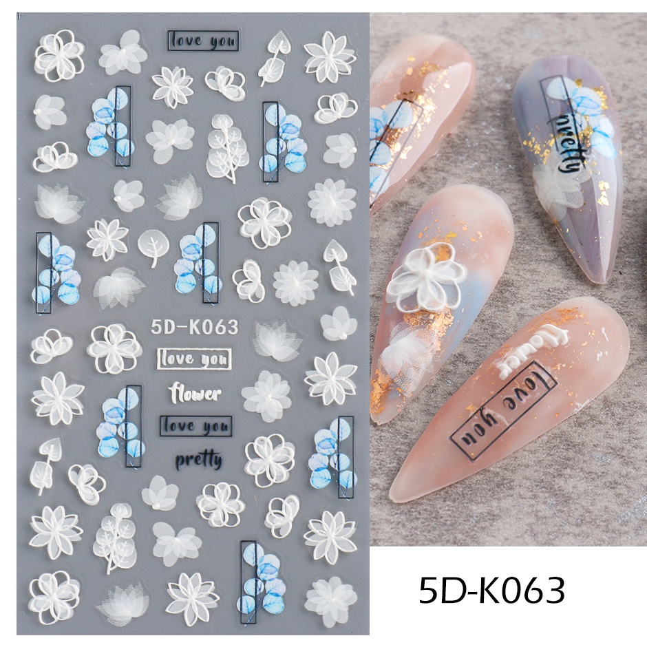 Miếng Dán Trang Trí Móng Tay 5D Acrylic Mạ Vàng Lá GL5D-K171