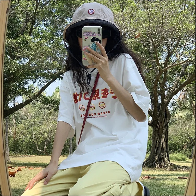 NRVP Áo Thun 100% Cotton Dáng Rộng Thời Trang Hàn Quốc Cho Nữ