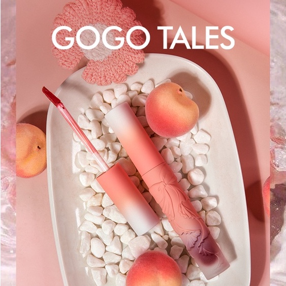 Son kem bùn GOGO TALES nơ hồng mềm mướt mịn lì Dusk Pink Fog Lip Puree lâu trôi hot trend Gogotales 16 màu sắc