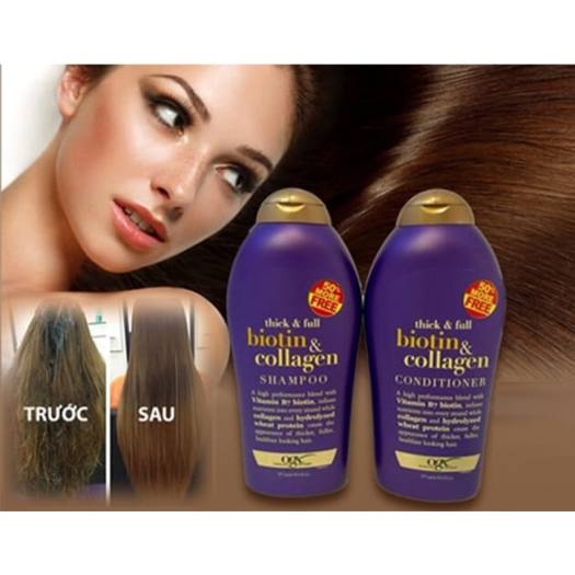 Biotin Collagen - Dầu Gội Xả Biotin Collagen Chống Rụng Tóc Và Kích Thích Mọc Tóc 577ml
