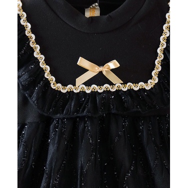 Đầm Công Chúa Giả Hai Lớp Tay Phồng Màu Trơn Thời Trang Xuân Thu Cho Bé Gái 0-3 Tuổi