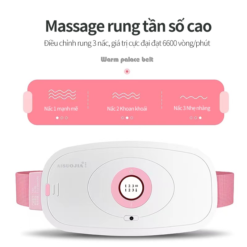 Đai chườm nóng sưởi ấm có chức năng massage - Giảm đau bụng kinh nguyệt