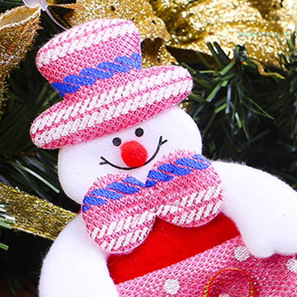 Ny-túi Đựng Kẹo Làm Việc Mịn Màng Bằng Vải Họa Tiết Cây Treo Trong Nhà Giáng Sinh