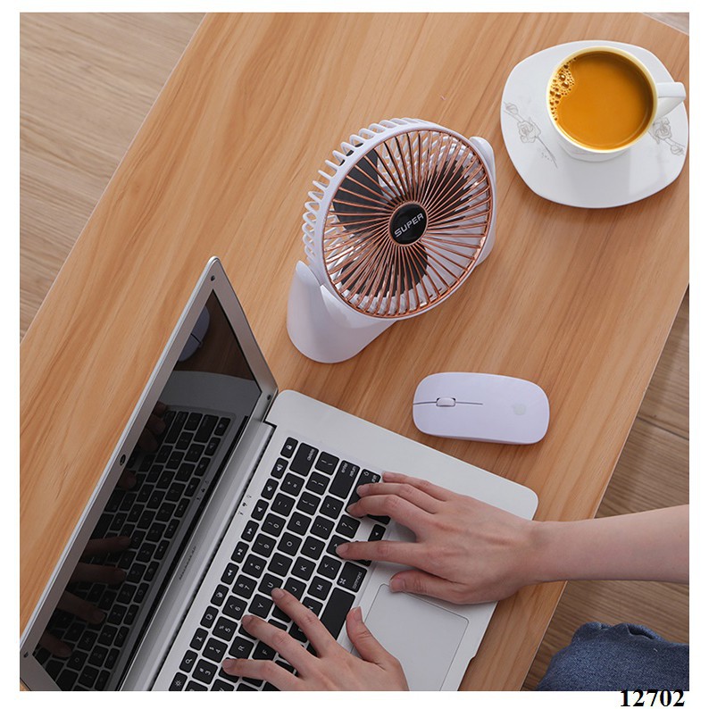 Quạt Tích Điện  SUPER FAN 💥FreeShip💥 Quạt Để Bàn Với 3 Cấp Độ Gió Siêu Mát Tiện Ích Để Bàn Cầm tay,Để Trên Ô Tô. | BigBuy360 - bigbuy360.vn