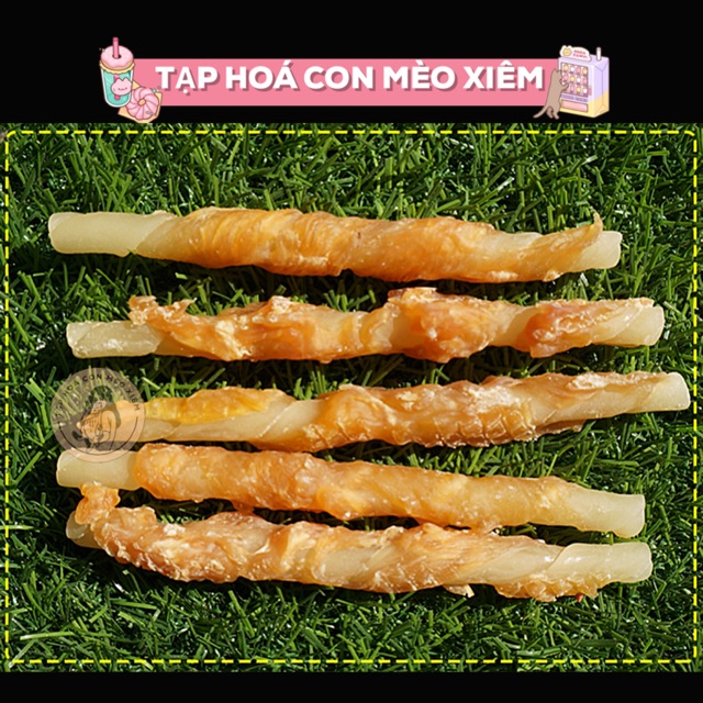 Bánh thưởng cho chó thịt gà quấn da bò Karamo 100g, thức ăn snack vặt huấn luyện sạch răng cún Con Mèo Xiêm