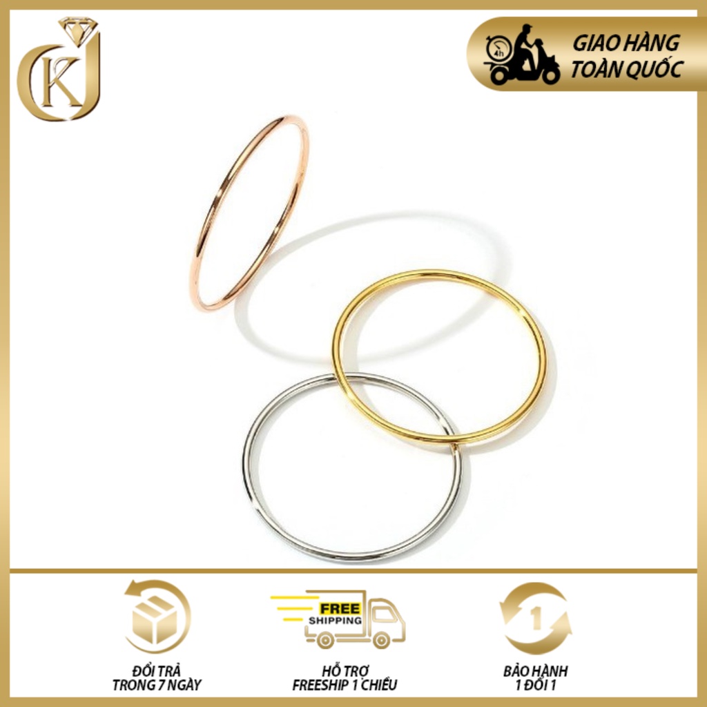 Vòng Tay Titan Trơn 2mm Màu Trắng/Vàng Không Đen Mẫu Mã Đa Dạng Cho Cả Nam Và Nữ