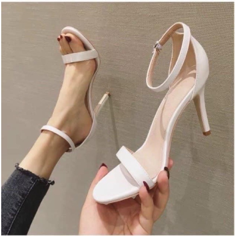 Giày cao gót nữ công sở 9p phân  hở mũi, sandal quai ngang đế nhọn đi làm rẻ thời trang đẹp