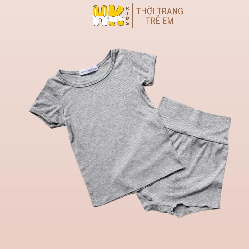 Bộ quần áo thun HK KIDS cộc tay cạp cao cho bé trai và gái size từ 3 đến 5 tuổi