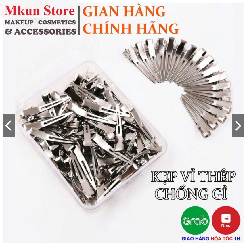 Kẹp Sóng Nước Mỏ Vịt Nhỏ Làm Tóc Lẻ 5 Cái Bằng Thép chính hãng chống gỉ tặng hộp nhựa chứa kẹp