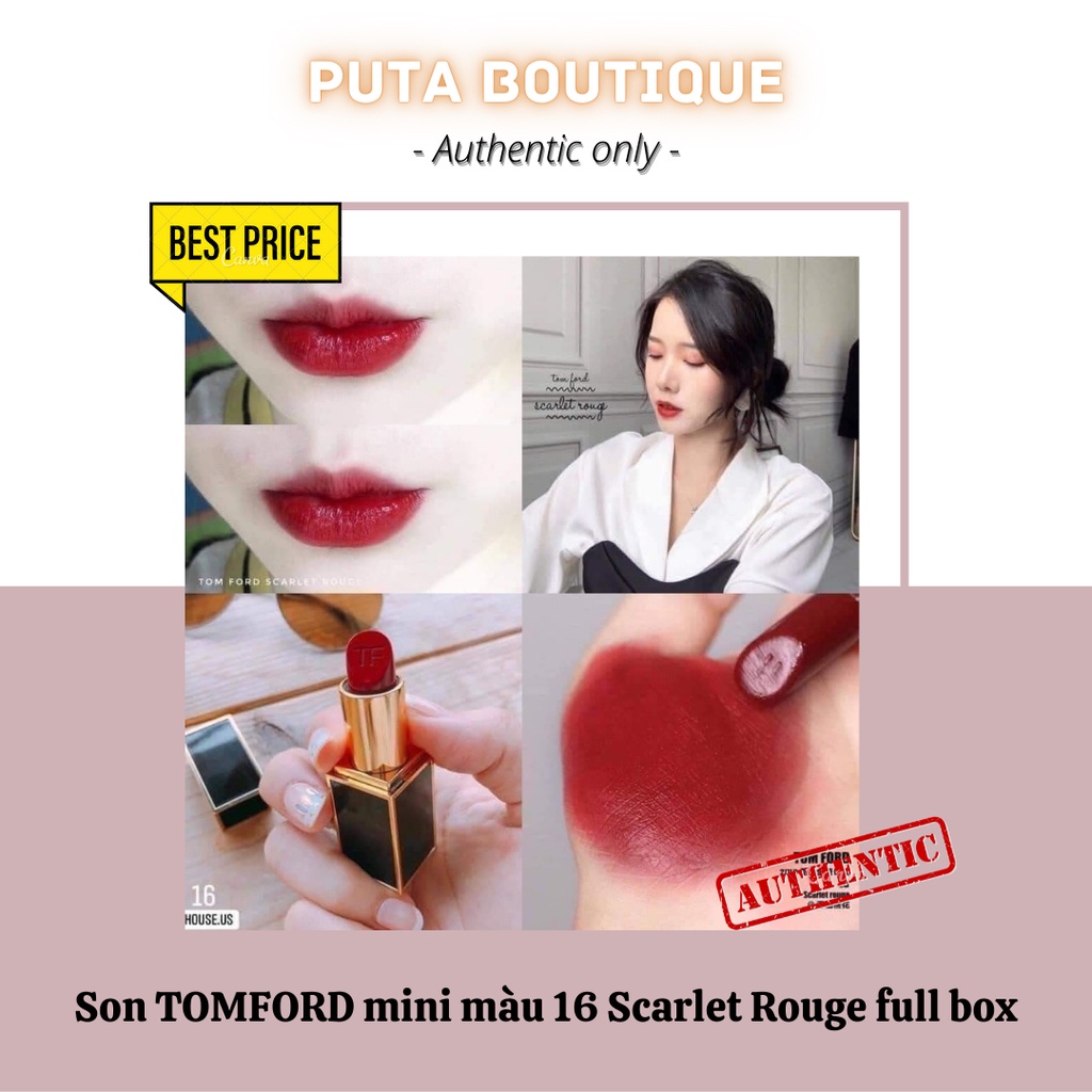 Son TOMFORD mini màu 16 Scarlet Rouge full box