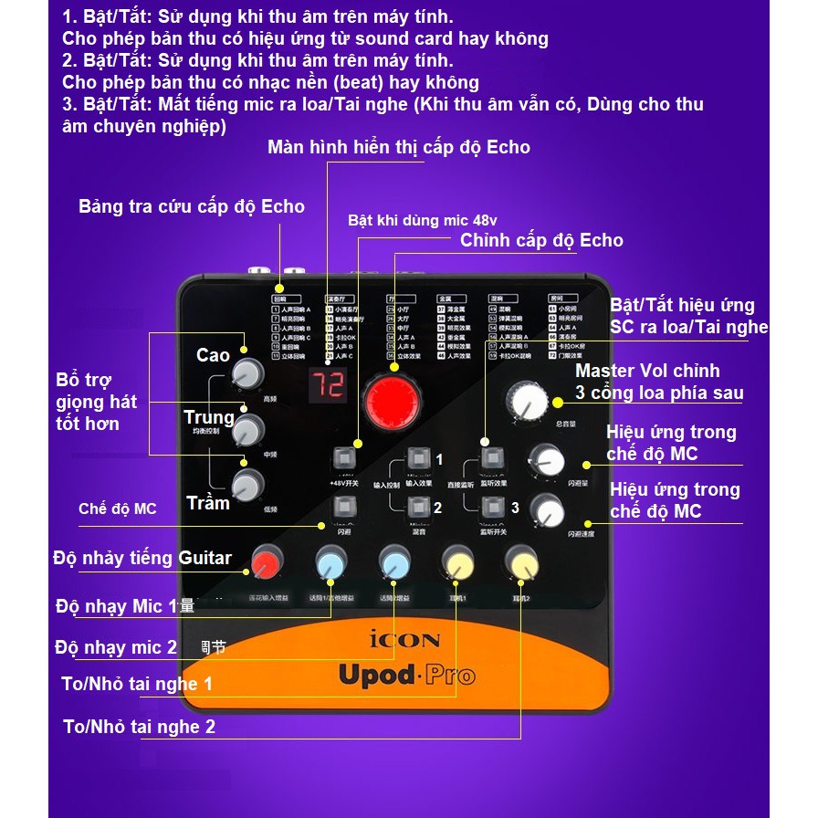 Sound card Icon Upod Pro - Sound card karaoke livestream - Bảo hành 9 tháng