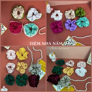 (xả hàng )CỘT TÓC SCRUNCHIES VẢI PHI NHIỀU MÀU XINH XẮN - [Nhà Nấm handmade]