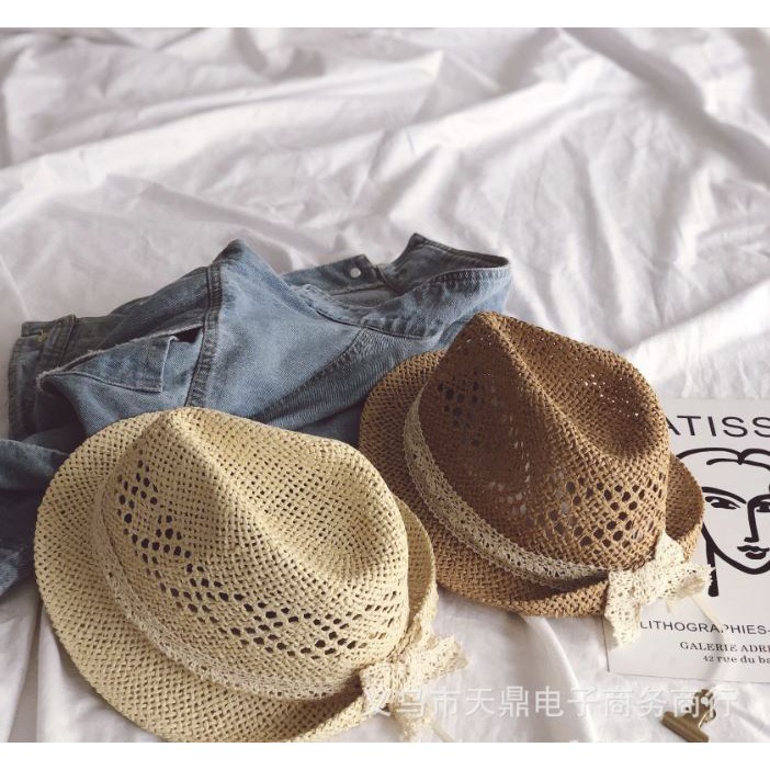 Mũ cói dành cho bé gái 2y-6y