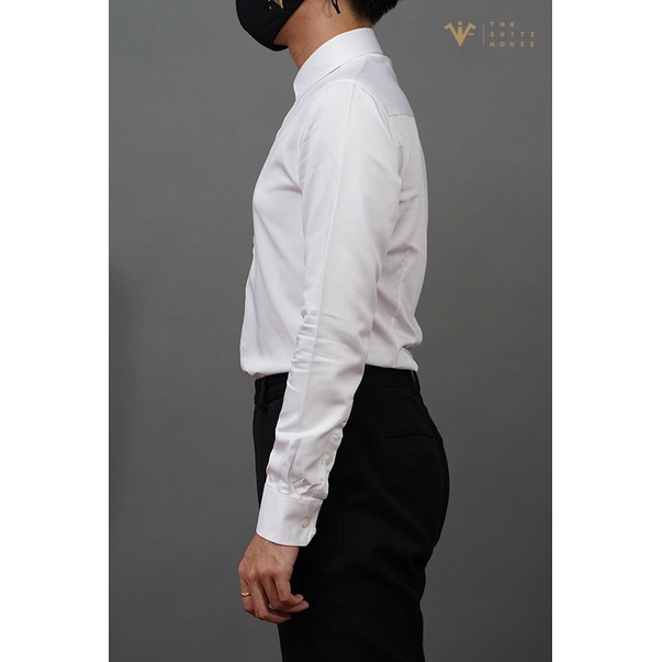 Áo sơ mi trắng cài khuy cổ The Suits House SM00005