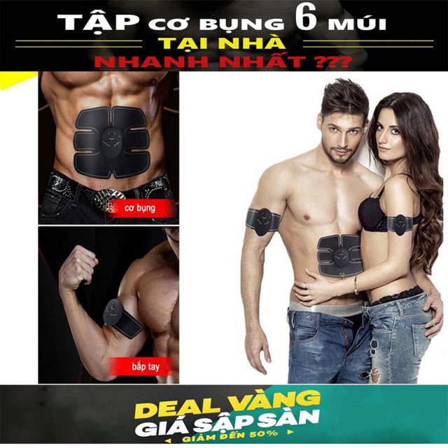 Bộ Máy 3 Mảnh 1 Bụng + 2 Tay Tập Thể Dục Thông Minh Đào Tạo Cơ Bắp EMS Smart Fitness.