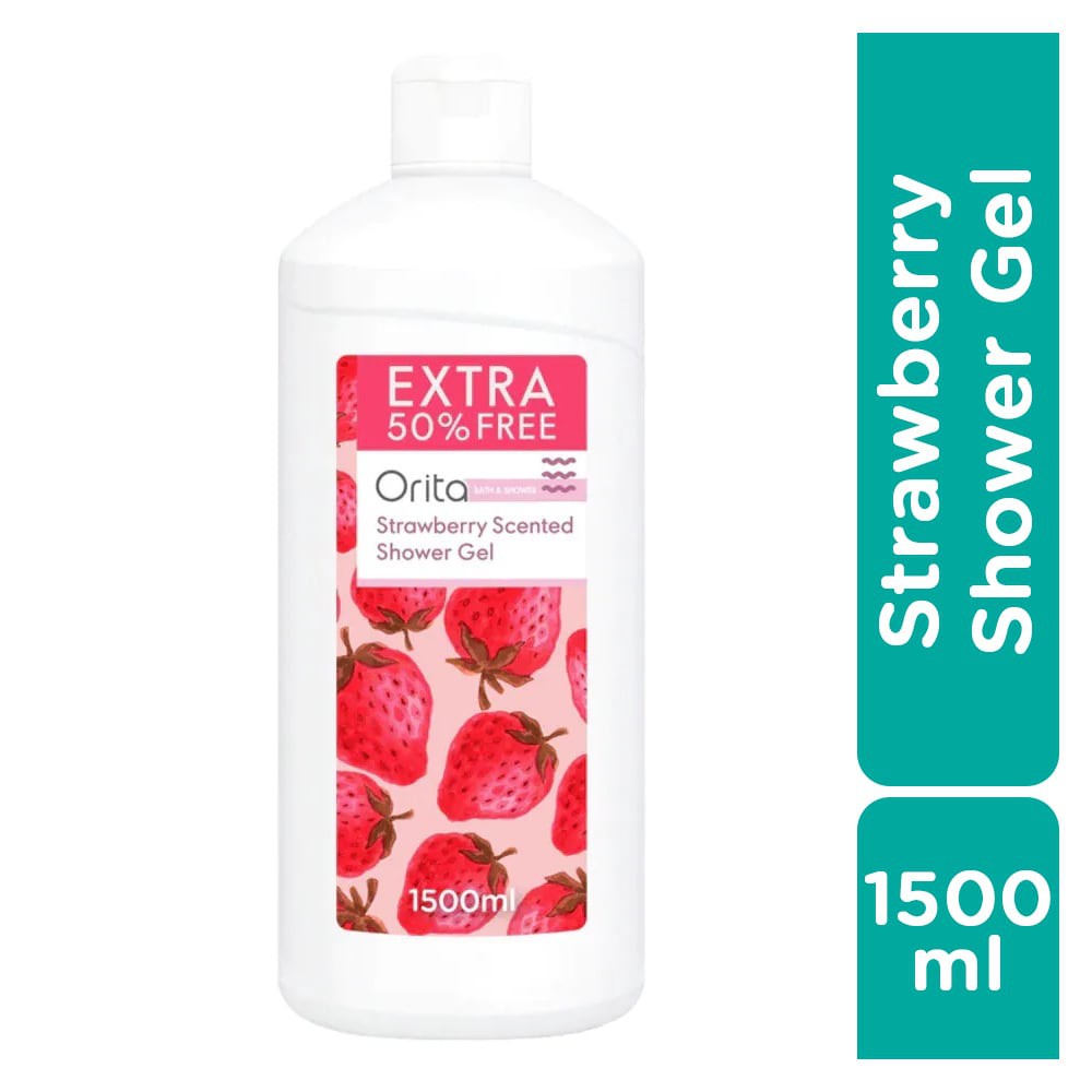 Gel Tắm Orita Strawberry Shower Gel Extra 50% Free Hương Dâu Thơm Mát Dịu Nhẹ Làn Da 1500ml