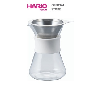 Bình pha cà phê bằng thủy tinh HARIO 400ml kèm phễu inox - Glass Coffee Maker S-GCM-40-W