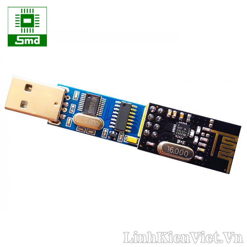 Mạch chuyển NRF24L01 sang USB giao tiếp trên máy tính cho mạch thu phát không dây RF 2.4G NRF 24L01