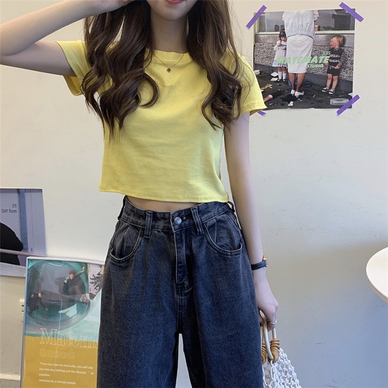 [Mã WASKT304 giảm 15% tối đa 30K đơn 99K] Áo croptop, áo thun nữ tay ngắn hàng Quảng Châu Freesize | BigBuy360 - bigbuy360.vn