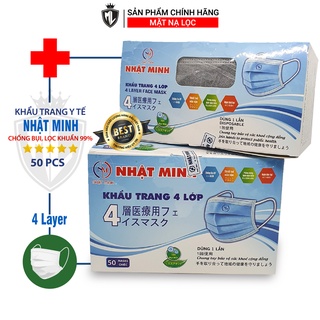  Hộp 50 cái khẩu trang y tế 4 lớp NHẬT MINH - Đủ màu - Hàng có sẵn
