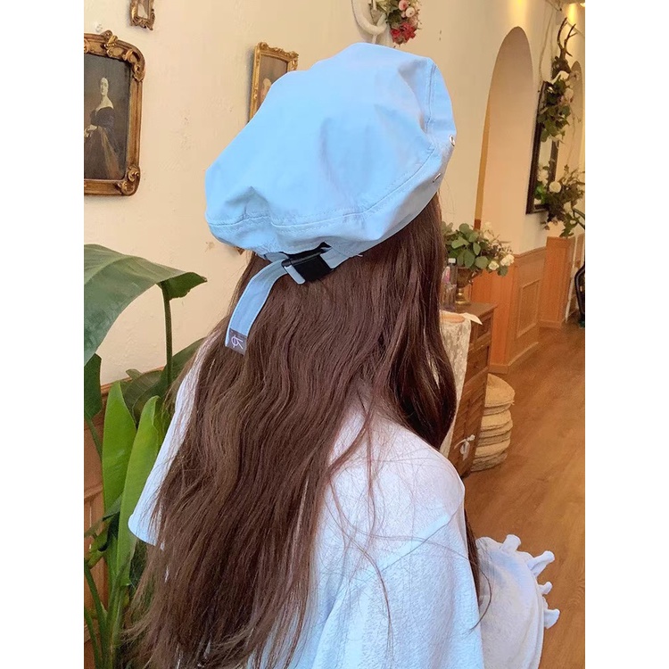 Mũ baret gió tag màu cao cấp phong cách sao Hàn Quốc