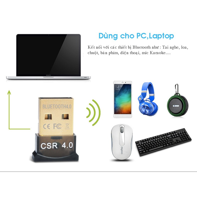 USB phát Bluetooth chuẩn 4.0 Dongle dùng cho PC, laptop