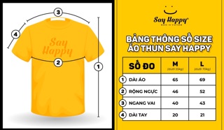 Áo Thun Say Happy (Khách tự chọn mẫu tại fb.com/Yu4teen)