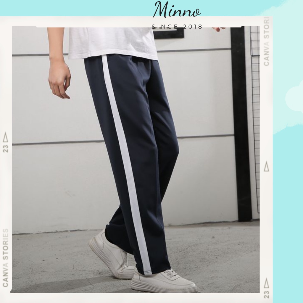 Quần thể thao nam nữ ống rộng ba sọc và một sọc [ 3 line - 1 line ]