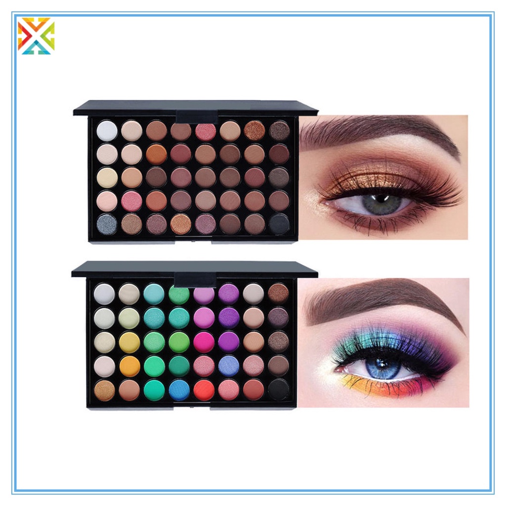 Bảng Phấn Mắt 40 Màu Lì Và Ánh Nhũ Kết Hợp Trang Điểm Kháng Nước