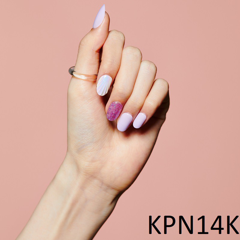 Bộ 30 Móng Tay Gel Tự Dán Press & Go Kiss New York Nail Box - Purple Mermaid (KPN14K)
