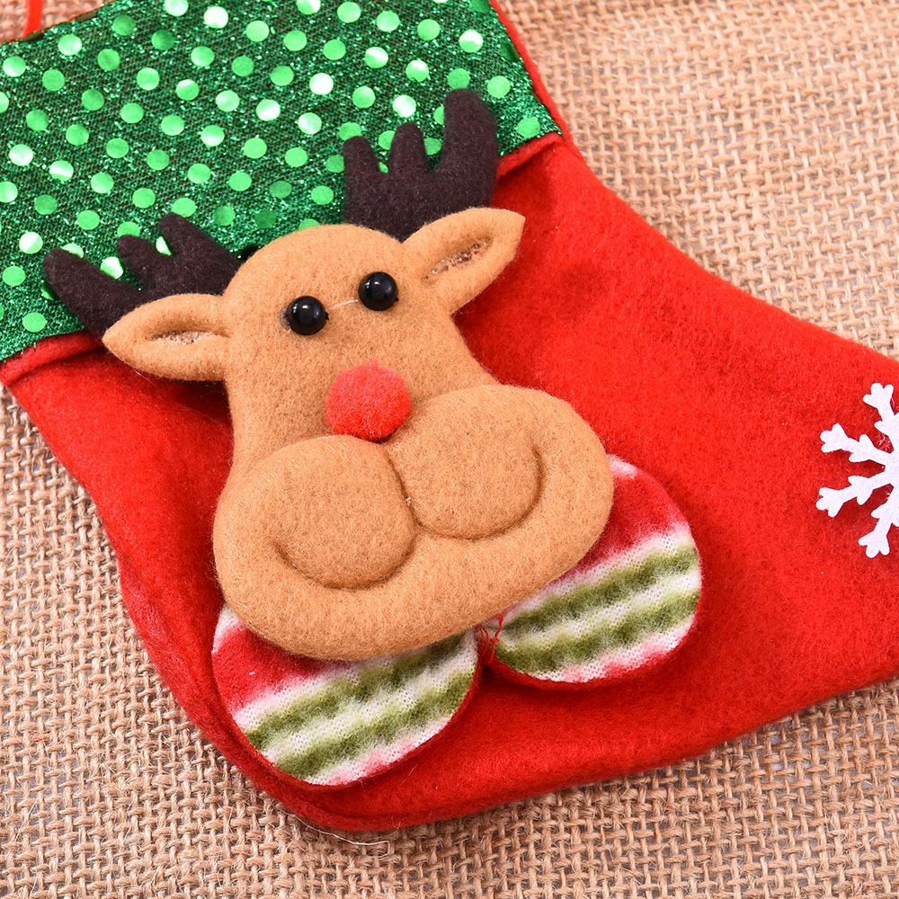 Túi đựng quà giáng sinh treo tường trang trí phối kim sa