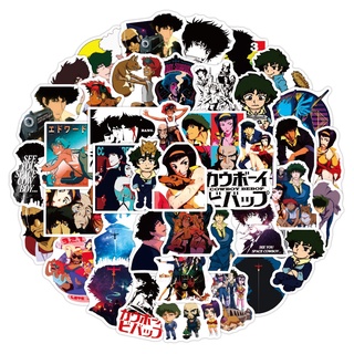 Y&P| Hình Dán Chống Nước Cowboy Bebop Nhật Bản Anime Mũ Bảo Hiểm Máy Tính Xách Tay Hành Lý Dán Thiết Lập, 50 tờ