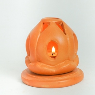 Đèn Đốt Nến Đất Nung Hoa Sen - Candle Holder - DN47